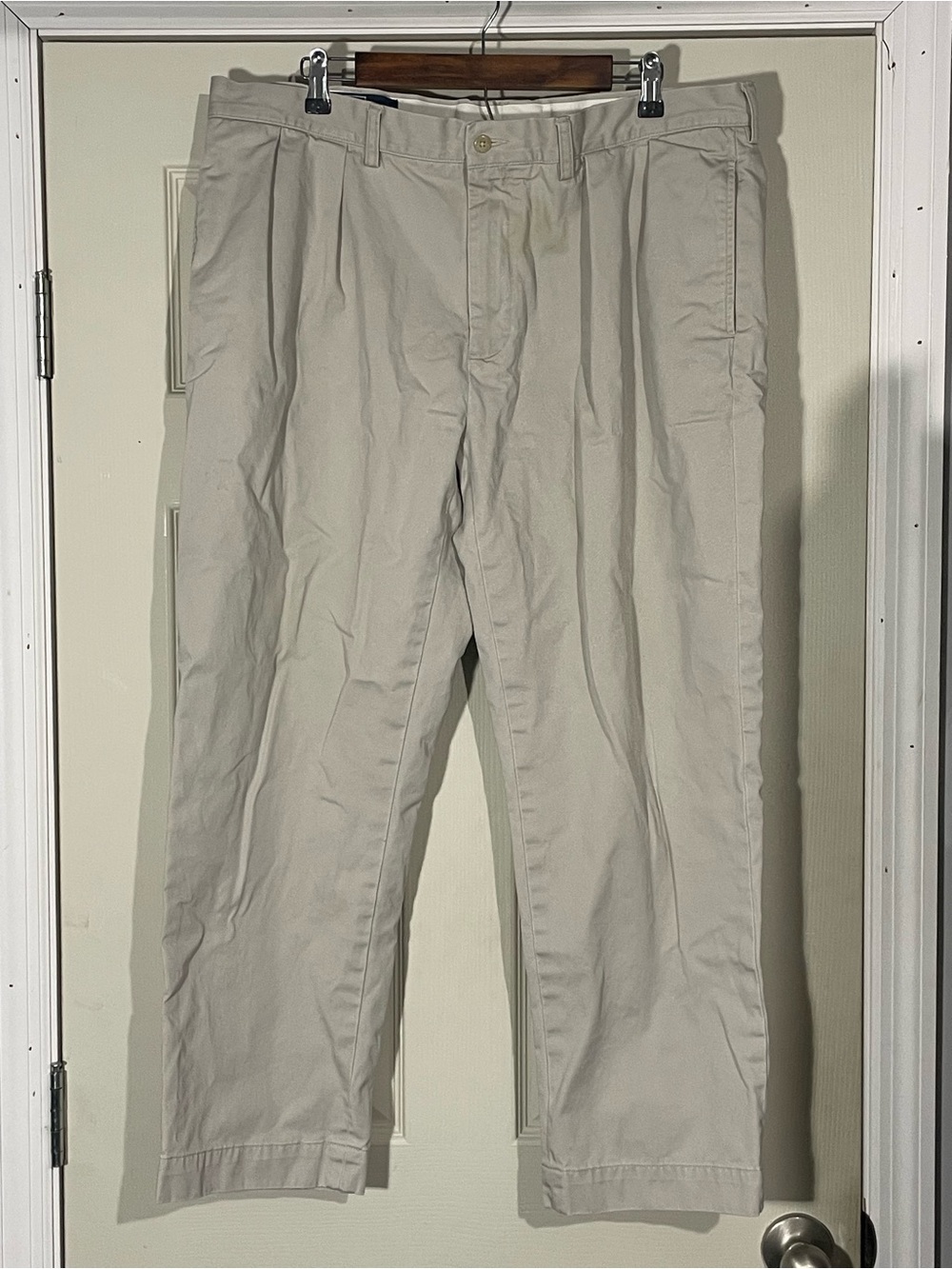 Polo Ralph Lauren Ethan Pant Mens 40x29 Beige Pleated Chino Casual Pants